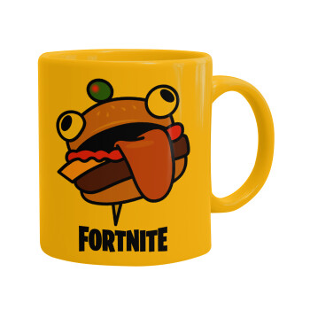 Fortnite Durr Burger, Ceramic coffee mug yellow, 330ml (1pcs)