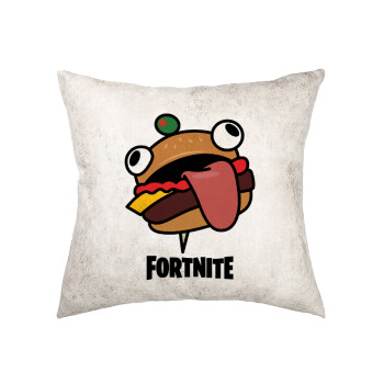 Fortnite Durr Burger, Μαξιλάρι καναπέ Δερματίνη Γκρι 40x40cm με γέμισμα