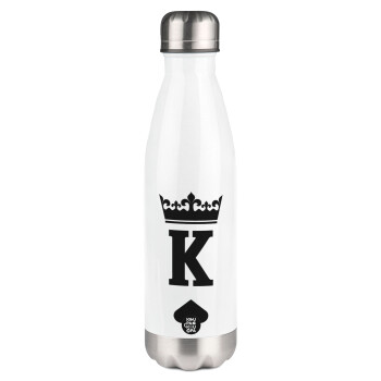 King, Metal mug thermos White (Stainless steel), double wall, 500ml