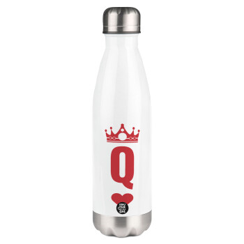 Queen, Metal mug thermos White (Stainless steel), double wall, 500ml