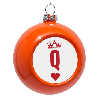 Queen, Orange Christmas tree ornament bauble 8cm