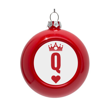 Queen, Red Christmas tree ornament bauble 8cm