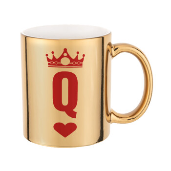 Queen, Mug ceramic, gold mirror, 330ml