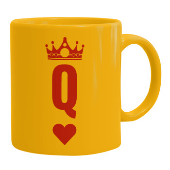 Queen, Ceramic coffee mug yellow, 330ml