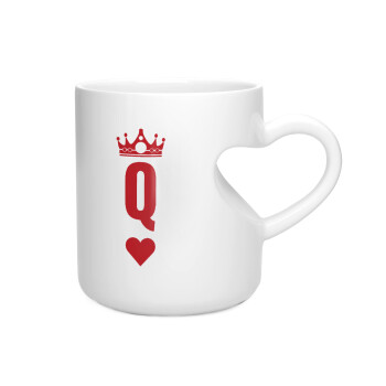 Queen, Κούπα καρδιά λευκή, κεραμική, 330ml