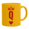 Ceramic coffee mug yellow, 330ml (1pcs)