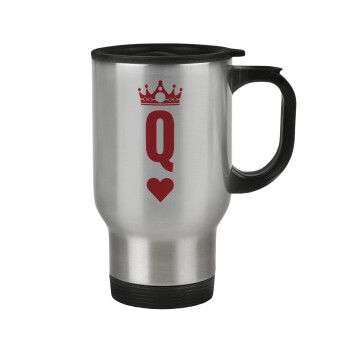 Queen, Stainless steel travel mug with lid, double wall 450ml