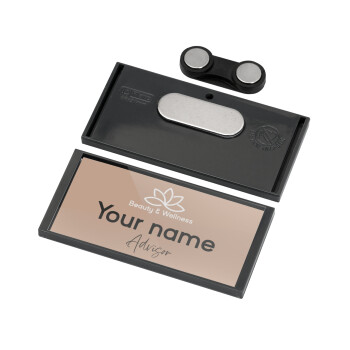 Spa Beauty & Wellness, Name Tags/Badge Anthracite με μαγνήτη ασφαλείας (75x36mm)