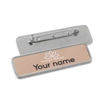 Spa Beauty & Wellness, Name Tags/Badge Metal Pin/Safety  (7x2cm)