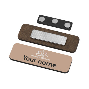 Spa Beauty & Wellness, Name Tags/Badge Ξύλινο με μαγνήτη ασφαλείας (75x25mm)