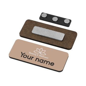 Spa Beauty & Wellness, Name Tags/Badge Ξύλινο με μαγνήτη ασφαλείας (75x30mm)