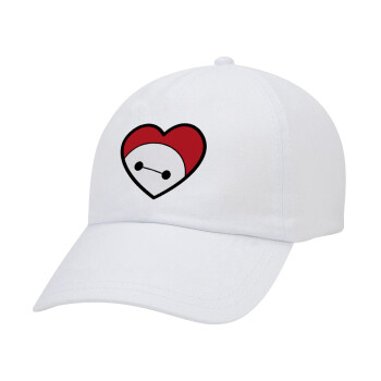 Baymax heart, Καπέλο Ενηλίκων Baseball Λευκό 5-φύλλο (POLYESTER, ΕΝΗΛΙΚΩΝ, UNISEX, ONE SIZE)