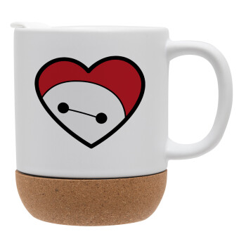 Baymax heart, Ceramic coffee mug Cork (MAT), 330ml (1pcs)