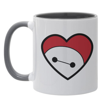 Baymax heart, Mug colored grey, ceramic, 330ml