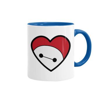 Baymax heart, Mug colored blue, ceramic, 330ml