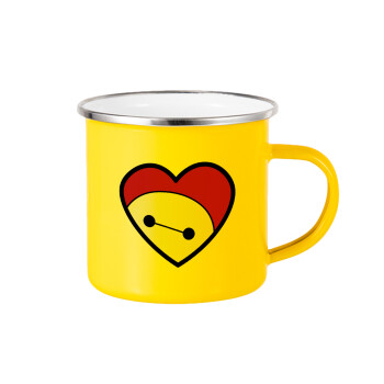 Baymax heart, Yellow Enamel Metallic Cup 360ml