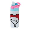 Children's hot water bottle, stainless steel, with safety straw, Pink/BlueCiel (360ml) BPA FREE