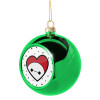 Green Christmas tree ornament ball 8cm