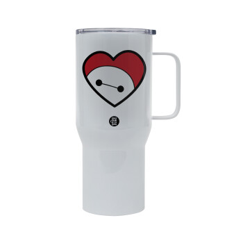 Baymax heart, Mega Stainless steel Tumbler with lid, double wall 750L