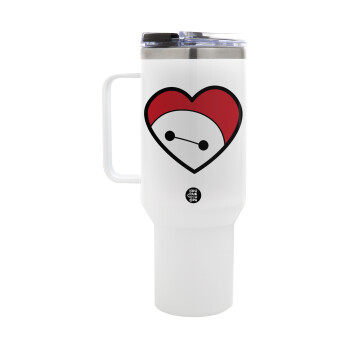 Baymax heart, Mega Tumbler με καπάκι, διπλού τοιχώματος (θερμό) 1,2L