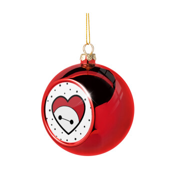 Baymax heart, Christmas tree ball Red 8cm