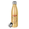 Glitter gold stainless steel thermos bottle, double-walled, 500ml