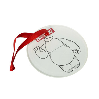 Baymax hi, Christmas ornament glass 9cm