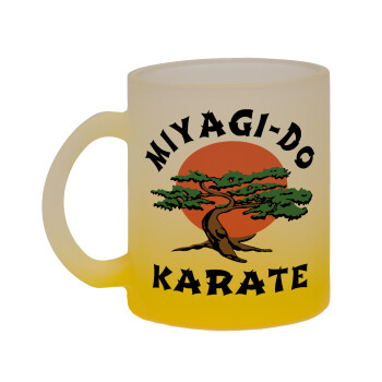 Miyagi-do karate, Κούπα γυάλινη δίχρωμη με βάση το κίτρινο ματ, 330ml