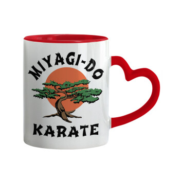 Miyagi-do karate, Mug heart red handle, ceramic, 330ml