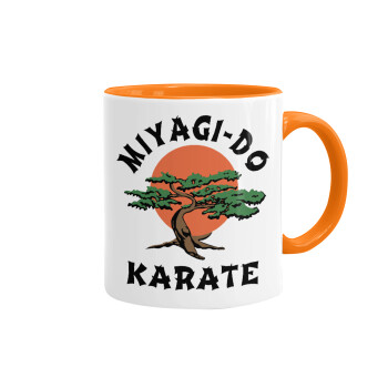 Miyagi-do karate, Mug colored orange, ceramic, 330ml