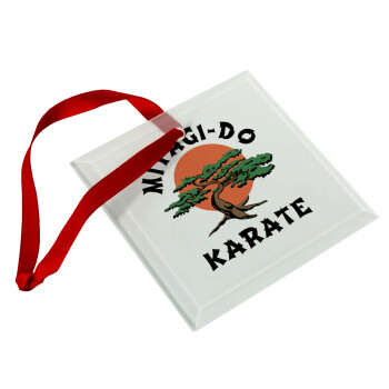 Miyagi-do karate, Christmas ornament, glass square ornament 9x9cm