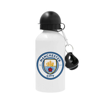 Manchester City FC , Metal water bottle, White, aluminum 500ml