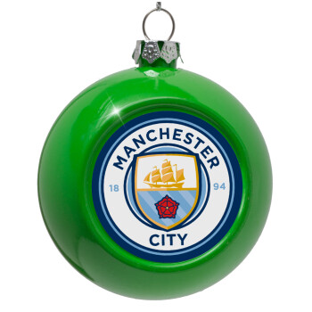 Manchester City FC , Green Christmas tree ornament bauble 8cm