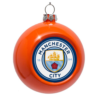 Manchester City FC , Orange Christmas tree ornament bauble 8cm