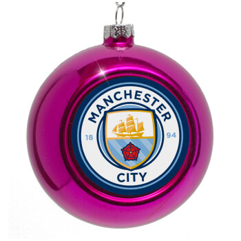 Manchester City FC , Purple Christmas tree ornament bauble 8cm