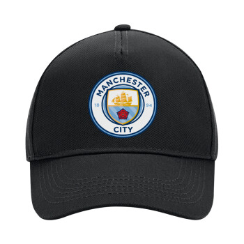 Manchester City FC , Adult Ultimate Hat BLACK, (100% COTTON DRILL, ADULT, UNISEX, ONE SIZE)