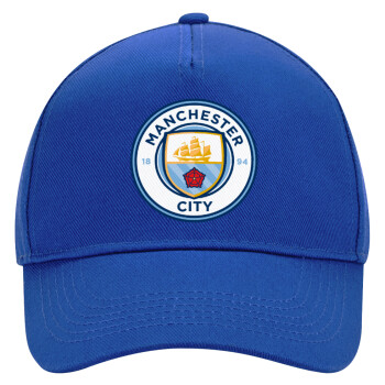 Manchester City FC , Ultimate Adult Hat BLUE, (100% COTTON DRILL, ADULT, UNISEX, ONE SIZE)