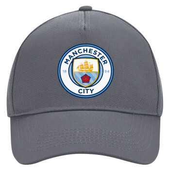 Manchester City FC , Ultimate Adult Hat Grey, (100% COTTON DRILL, ADULT, UNISEX, ONE SIZE)