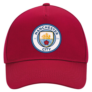 Manchester City FC , Adult Ultimate Hat RED, (100% COTTON DRILL, ADULT, UNISEX, ONE SIZE)