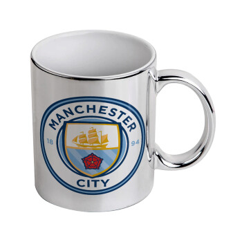 Manchester City FC , Mug ceramic, silver mirror, 330ml