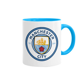 Manchester City FC , Mug colored light blue, ceramic, 330ml