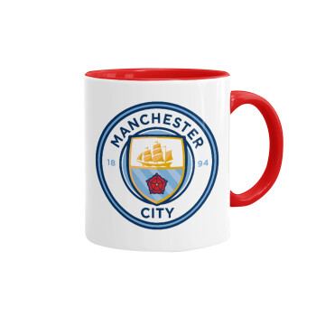 Manchester City FC , Mug colored red, ceramic, 330ml