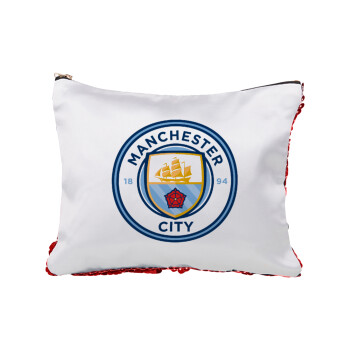 Manchester City FC , Red sequin cosmetic bag