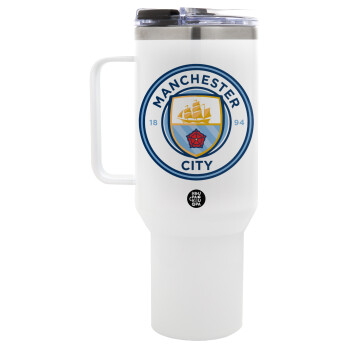 Manchester City FC , Mega Tumbler με καπάκι, διπλού τοιχώματος (θερμό) 1,2L
