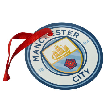 Manchester City FC , Christmas ornament glass 9cm