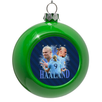 Erling Haaland, Green Christmas tree ornament bauble 8cm