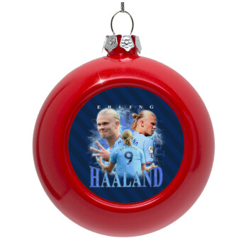 Erling Haaland, Red Christmas tree ornament bauble 8cm