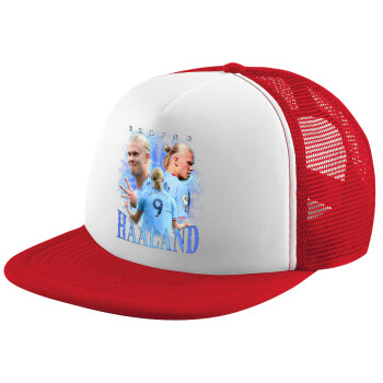 Erling Haaland, Καπέλο Ενηλίκων Soft Trucker με Δίχτυ Red/White (POLYESTER, ΕΝΗΛΙΚΩΝ, UNISEX, ONE SIZE)