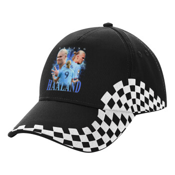 Erling Haaland, Adult Ultimate BLACK RACING Cap, (100% COTTON DRILL, ADULT, UNISEX, ONE SIZE)