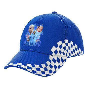 Erling Haaland, Adult Ultimate BLUE RACING Cap, (100% COTTON DRILL, ADULT, UNISEX, ONE SIZE)